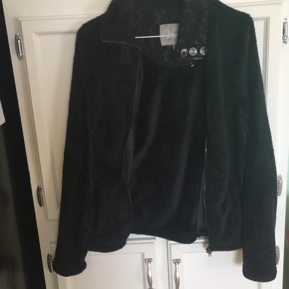 Black furry jacket